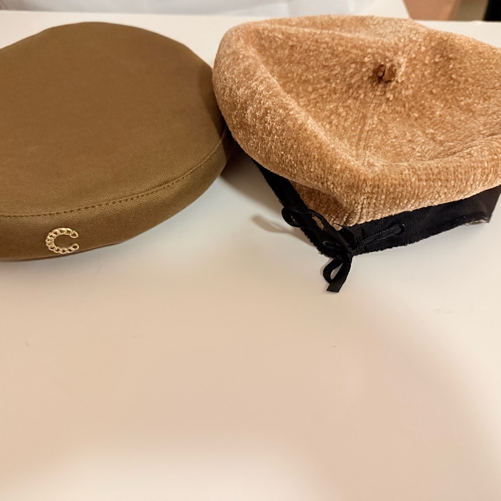 Stylish Tan and Brown Beret Set